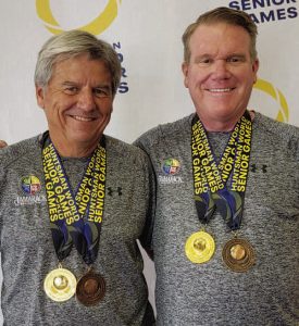 PICKLEBALL CHAMPS - Doug Dvorak and Ken Kester of Tamarack Resort won two medals at the Pickleball Blast held last weekend at St. George, Utah. The duo won a gold medal in the men’s age 60 doubles division and won a bronze medal in the men’s age 19-plus doubles division. The event was a fundraiser for the Pickleball Legacy Scholarship Foundation, which awards scholarships to qualifying student athletes to use toward tuition.