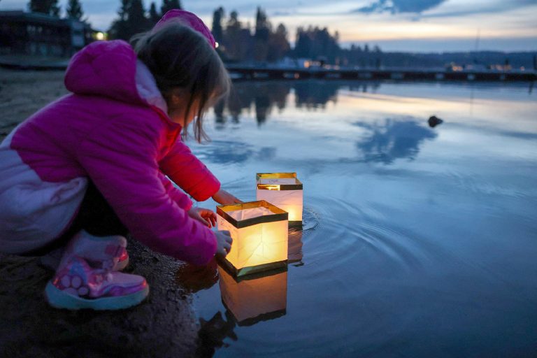 Ponderosa Center sold out of lanterns at this year’s Lanterns on the Lake, with 100 purchased and deployed. It will plan on buying twice as many next year. Organizers want everyone to know that all lanterns were removed from the water after the event on Saturday by kayaking volunteers who paddled out to get them. Also, they specifically chose bio-degradable lanterns just in case, but all were accounted for. Courtesy photos